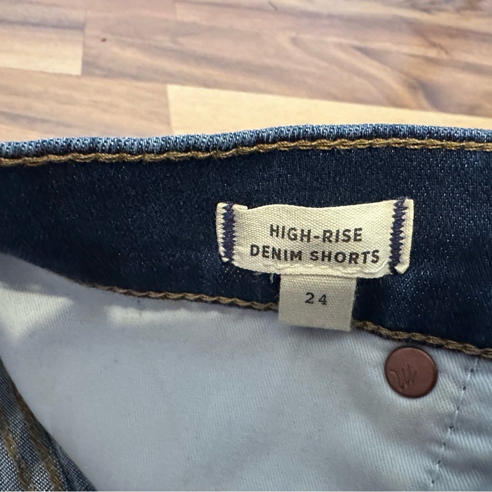 Madewell High Rise Denim Shorts Blue Size 24 - Picture 9 of 12